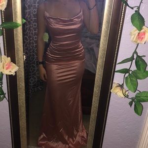 Satin Pink Prom Dress Size: S